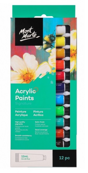 Mont Marte Acrylic 12 tubes Set - 12ml image