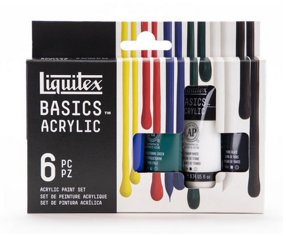 Liquitex Basics 塑膠彩22亳升6色套裝 image