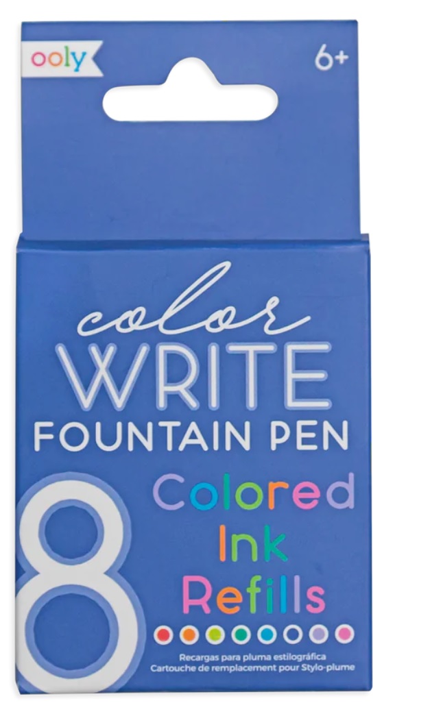 Color Write Fountain Pens Colored Ink Refills - Set of 8