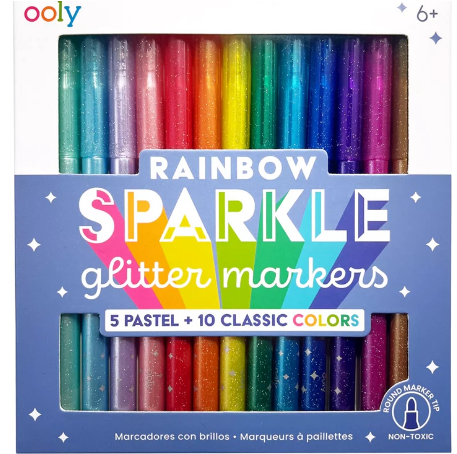 Rainbow Sparkle Glitter Markers - Set of 15 image