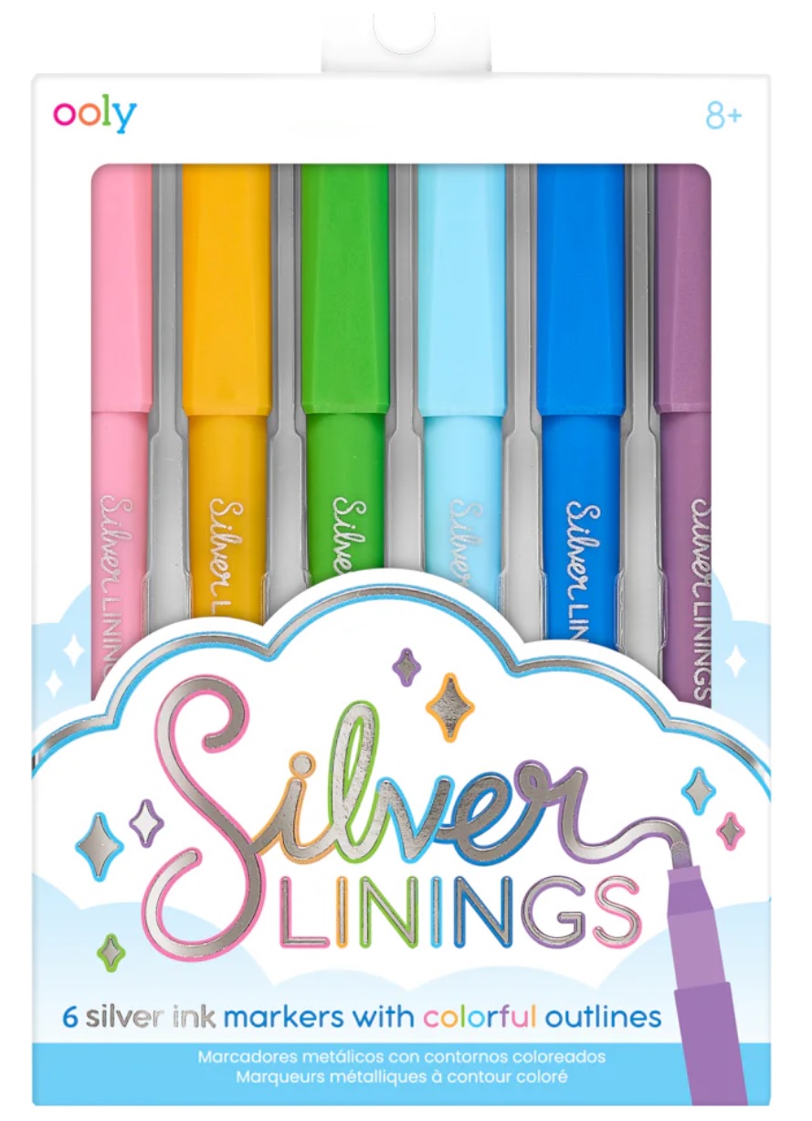 Silver Linings Outline Markers - Set of 6